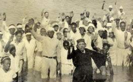 Bishop C. M. Grace, Founder at Baptism with members